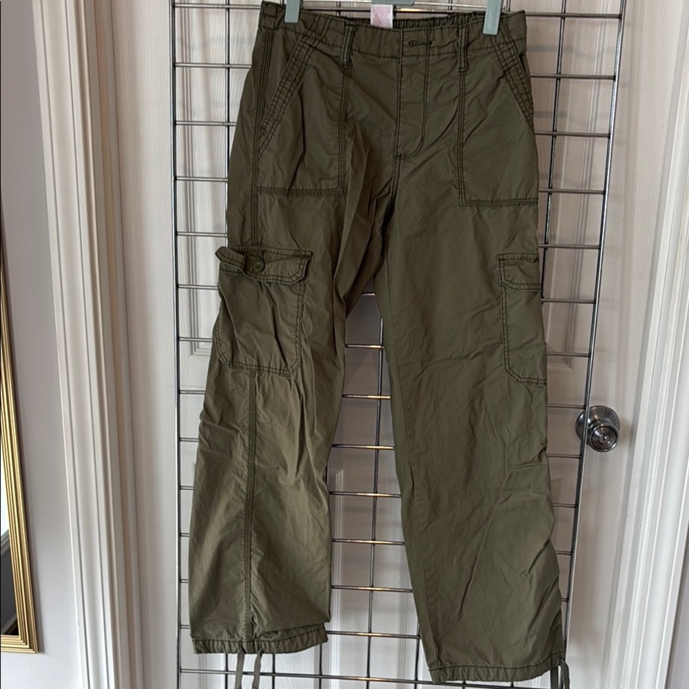 No Boundaries Green Track Pants Relaxed Fit
